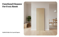 Folding Design 4-Panel Woven Partition Asian Aesthetic Room separater Freestanding Privacy Screen Portable for Interior Decorators, Business Owners, Office Workers, Bedroom, Studio Apartment, Dressing Area