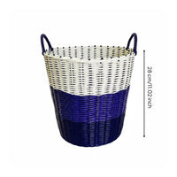 Woven Laundry Basket Tapered Wicker-Appearance Hamper Airy Weave for Bedroom