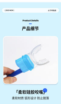 厂家直销游泳呼吸管浮潜装备成人通用防呛水硅胶潜水呼吸管训练器