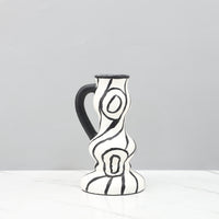 Nordic Style Geometric Resin Hand-Painted Striped Vase