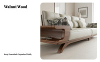 Black Walnut Frame Sofa Deep Seat Solid Wood Sofa with Storage Ergonomic Living Room Design Room Furniture for Families, Homeowners, Home, Lounge Area