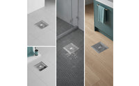 Square Shower Drain 304 Stainless Steel Floor Drain with Anti-Odor Core Rust-Resistant for Washroom, Kitchen