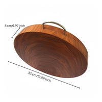 Ironwood Cutting Board Antibacterial Sturdy Wood Round U-handle Slicing Dicing Chopping Board Authentic Ironwood Clam Wood Easy Storage Suitable for Everyday Cooking Home Kitchen Restaurant
