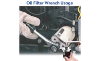 Sturdy Steel Construction 3-Jaw Oil Filter Wrench Secure Grip 3 Jaw Oil Filter Wrench Heavy Duty High Rotational Force for Mechanics, Car Owners, DIY Enthusiasts, Mechanical Maintenance, Garage