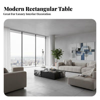 Sculptural Base Rectangular Table Luxury Design Aesthetic Living Room Furniture Elegant Design Sturdy and Stable