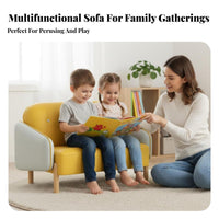 Young Child Two-Seater Sofa Nordic Design 2-Seater childs' Loveseat Dense Foam Foam for Preschoolers, Parents, Living Room