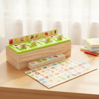 Educational Wooden Sorting Box with Lid Motor Skill Shape Sorter Box Counting Matching Game Vibrant for Playroom
