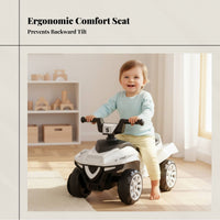 Infant Balance Bike, 4-Wheel, No Pedals, Indoor Walker, Music, Ages 1-3