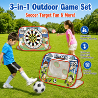 Kids Throwing Game Set Garden Games, 3-in-1 Bean Bag Toss Outdoor Target Game, Foldable Cloth Garden Games for Kids 4-6 Years