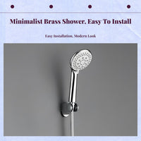 Brass rain shower set, 3 modes