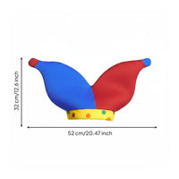 Two-Pointed Fool Hat Colorful Design Clown Hat Soft Material Spectacle Clown Cap for Halloween, Costume Parties