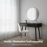 Dressing Table Large Capacity Drawers Solid Wood Makeup Vanity Set Spacious Tabletop Small Apartment Makeup Table for Women