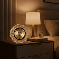 Timekeeping Clock with Crystal Like Frame Quiet Running Table Clock with Crystal Frame Clear for Living Room