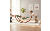 Hammock Chair with Stand Wooden Rocking Hammock Chair Striped Furniture for Garden, Balcony, Reading Corner