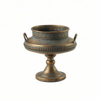 Metal Planter Aged Urn Planter Pedestal Decorative Urn for Tabletop, Entryway