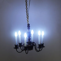 Metal Antique Six-Light Ceiling Lamp with Architectural Sand Table Model