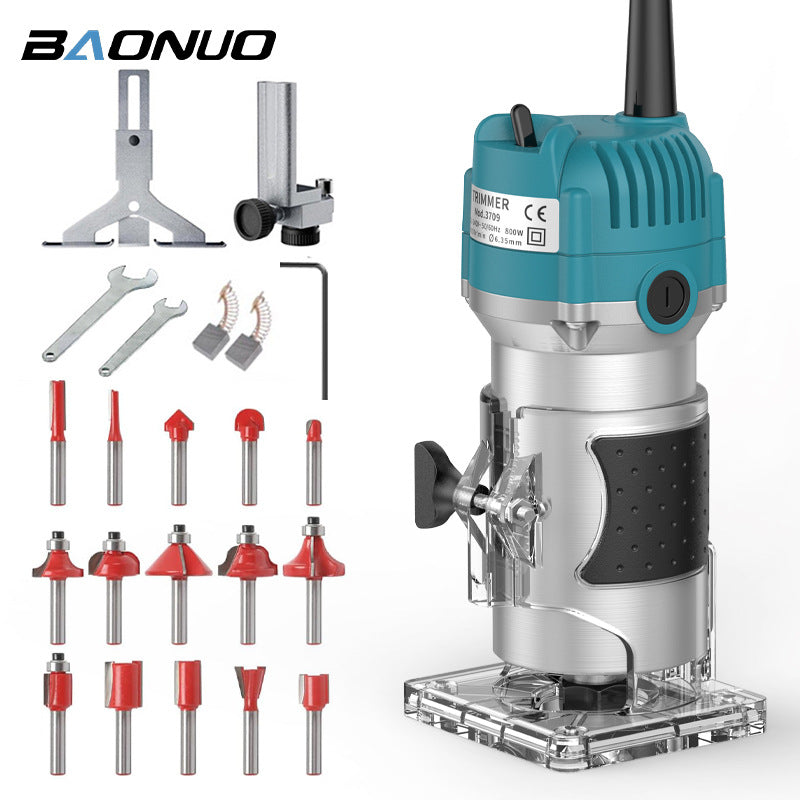 Electric Trimmer for Woodworking with 15-Piece Set (EU Plug)