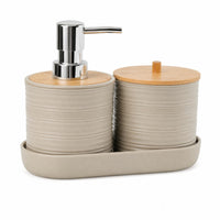3 Pieces Countertop Organizer Set Oval Tray Raised Sides Toiletry Holder