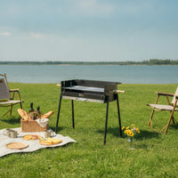 No-Install Portable Charcoal Grill Wind-Resistant Folding Barbecue Grill Heavy-Duty Long-Lasting for Tailgaters