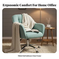 Upholstered Rolling Chair Height Adjustable Office Furniture 360-Degree rotate
