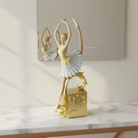 Seated Ballerina Sculpture Elegant Ballerina Figurine Resin for Living Room