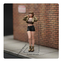 Miniature Standing Girl Figure High Detail Female Figurine Highly Detailed Diorama Female Figure for Collectors, Hobbyists, Dioramas, Photography