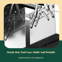 Foldable 3-tier stainless toolbox