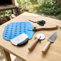 5 Pieces Pizza Peel with Cutter Rust Resistant Pizza Making Kit Lightweight for Home Home Cooks