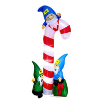 1.8m Christmas Inflatable Elf with Candy Cane Decoration with LED Light for Outdoor Yard Party, AU Plug