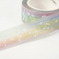 PET Holographic Washi Tape for Journal Lovers, Gradient Star Decorative Planner for Scrapbooking Finish 15mm x 3m