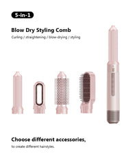 5-in-1 High-Speed Hot Air Styling Brush with Auto Curling, US Plug