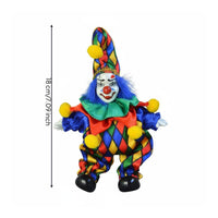 Ceramic Clown Statue Collectible Porcelain Clown Figurine Colorful