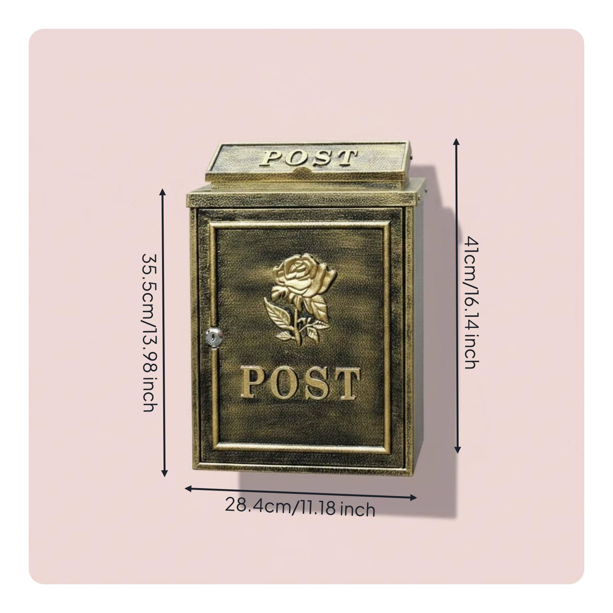 Vintage Wall Mailbox Rainproof Vintage Mailbox Weather Resistant for Entrance