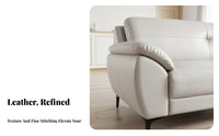 Nordic design 3-Seater Leather Sofa Modern Design 3-Seater Sofa Fully Assembled Living Room Seating Minimalist Aesthetic for Apartment Dwellers, Homeowners, Office Managers, Reception Area