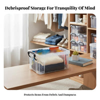 Transparent Stackable Box with Lid Space-Saving Storage Container for Homeowners