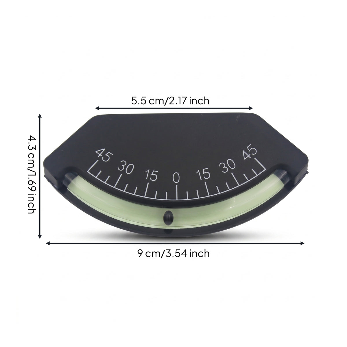 Slimline Inclinometer with Bubble Vial Liquid-Filled Manual Angle Gauge Compact Slope Indicator Accurate for Drivers, off-Roaders