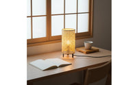 Rattan Table Lamp Black Base Home Lighting Adjustable 3 Colors