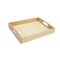 Wooden Tray with Handles Beechwood Container Smooth for Toddlers