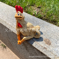 Resin Rooster Garden Ornament for Yard Decor