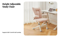 Adjustable Student Task Chair Ergonomic Design Office Furniture Thick pad Seat effortless Rolling Casters for Study Room