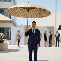 Windproof Umbrella with 24 Ribs Manual Open Long-Handled Umbrella Quick-Dry Long-Lasting for Business Professionals, Daily Commuting