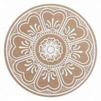 Round Jute Placemat Decorative Woven Round Placemat Versatile Use Boho Dining Heat-Resistant Pad for Restaurant, Wedding