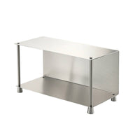 Two-Tier Storage Shelf Rustproof Stainless Steel Rack Brushed for Kitchen