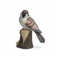 Sparrow Figurine Nature-Inspired Tree Stump Bird Figurine Decorative