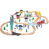 Beech Wooden Track Building Blocks Toy Train Set for Kids Educational Puzzle Gift