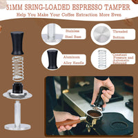 304 Stainless Steel Coffee Tamper and Distributor Set with Filter