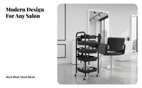 Salon Trolley Cart 360-Degree Rotating Wheels Hairdressing Tool Trolley Hairstylist Rolling Station Sturdy Duty Aesthetic Spa
