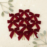 Velvet Bow Decoration Easy to Hang Holiday Decor Pre-Shaped