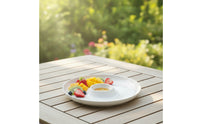 Divided Serving Plate with Center Dipping Cup White for Entertaining