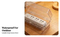Waterproof Power Strips Box Dustproof Lockable Outdoor Power Enclosure Cover for Patio, Garden, Balcony